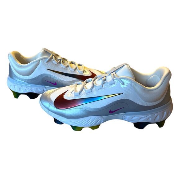 Nike Alpha Huarache Elite 4 Low MCS Mens Size 13 Baseball Cleats White NEW - Picture 1 of 8